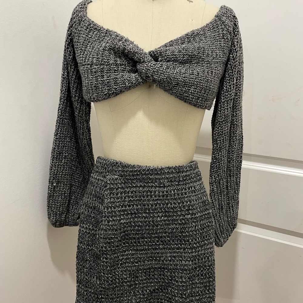 Bow And Tie Set - Grey